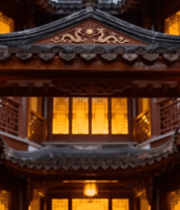 古建灯笼夜景675#横屏 