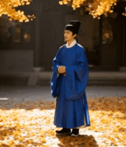 古风男子秋日庭院伫立661#横屏 