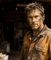 工装男人坚毅眼神特写641#横屏 