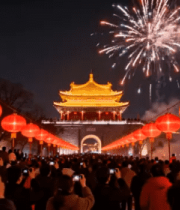 古城灯会烟花秀643#横屏 