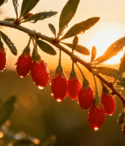 枸杞挂枝晨露阳光642#横屏 