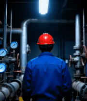 工人巡查工厂管道设施622#横屏 