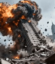 高楼爆炸倒塌特效560#横屏 