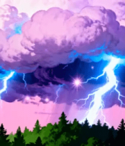 粉紫天空闪电云层515#横屏 