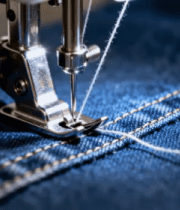 缝纫机缝制牛仔布料特写521#横屏 