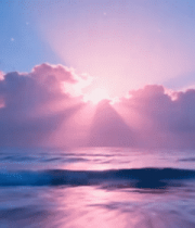 粉色日落海面波光505#横屏 