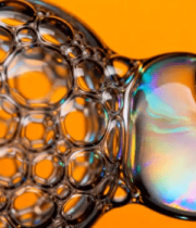 橙色背景梦幻泡泡特写289#横屏 