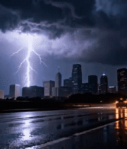 城市雨夜闪电延时286#横屏 