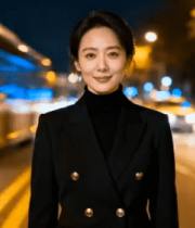 都市夜景中的职场女性452#横屏 