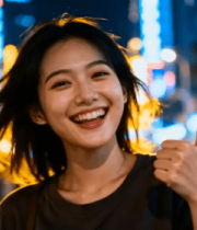 都市夜景女孩点赞450#横屏 