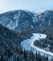 冬季雪山蜿蜒公路408#横屏 