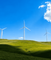 草原风力发电机转动123#横屏 