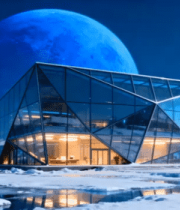 冰雪中的玻璃建筑75#横屏 