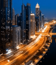 城市夜景车流延时摄影268#横屏 