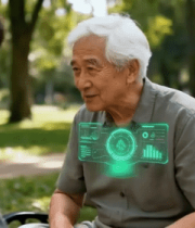 老人公园中展示智能手表14688#横屏 