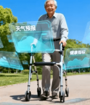 老人公园使用智能助行器2641#横屏 