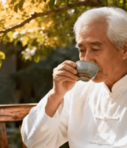 	 老年人户外闲坐品茶6465#横屏 