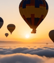 云海之上的热气球日出景象9733#横屏 