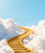 云端金色阶梯梦幻场景6957#横屏 