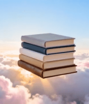 云端漂浮的书籍素材2518#横屏 