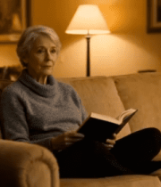 老年女性沙发上阅读素材14717#横屏 