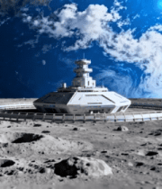 月球基地与地球背景画面3682#横屏 