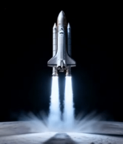 月球表面火箭发射场景9093#横屏 