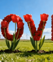 郁金香拼成字样田园风光7870#横屏 