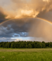 原野森林上空的彩虹景观12337#横屏 
