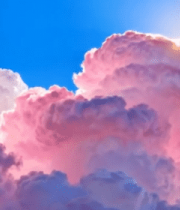 蓝天粉色云朵自然风光5142#横屏 