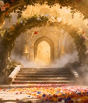 浪漫花卉拱门场景素材7518#横屏 