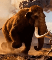 原始人追逐猛犸象场景素材11115#横屏 