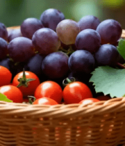 篮子里的葡萄和小番茄2322#横屏 