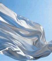 蓝天中飘动的白色丝绸(1)6937#横屏 