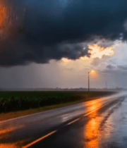 雨夜乡村公路乌云密布景象10814#横屏 