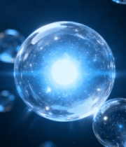 蓝色透明气泡悬浮画面860#横屏 