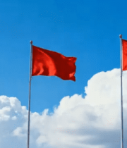 蓝天白云下飘扬的五星红旗(1)5506#横屏 