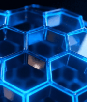 蓝色六边形科技感球体素材14400#横屏 