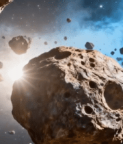 宇宙中漂浮的陨石素材8410#横屏 