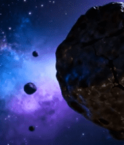 宇宙中漂浮的陨石4526#横屏 