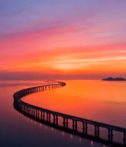 跨海大桥日出全景8620#横屏 