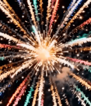 空中绽放的绚烂烟花5232#横屏 