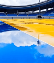 空旷体育场内场地及倒影画面8408#横屏 