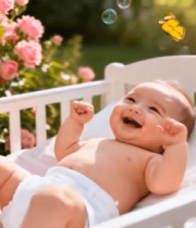 婴儿躺摇篮伸手玩泡泡6458#横屏 