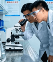 科研人员实验室使用显微镜(2)9931#横屏 