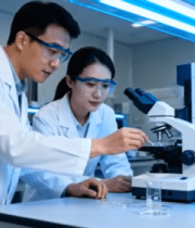 科研人员实验室操作显微镜10652#横屏 