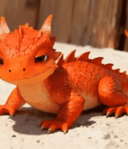 可爱橙色小龙渲染形象966#横屏 