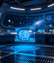 科幻宇宙飞船驾驶舱内景5884#横屏 