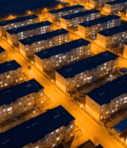 夜晚居民区航拍全景1891#横屏 