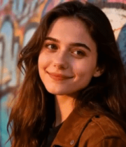 靠墙微笑的长发女子2785#横屏 